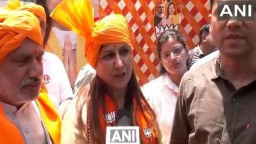 BJP candidate from West Delhi Kamaljeet Sehrawat holds roadshow ahead of filing her nomination
